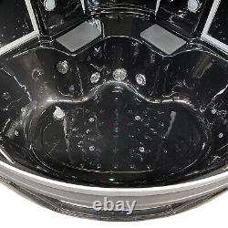 BATHTUB SPA WHIRLPOOL SHOWER 150x150x h225 HOT TUB Black Montecarl CHROMOTHERAPY