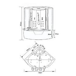 BATHTUB SPA WHIRLPOOL SHOWER 150x150x h225 HOT TUB Black Montecarl CHROMOTHERAPY