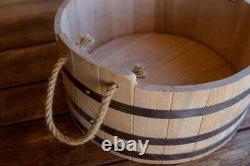 Banya Ladle Bucket 20L 5.28Gal Wooden Sauna Bath Russian Shower SPA Jacuzzi Pool