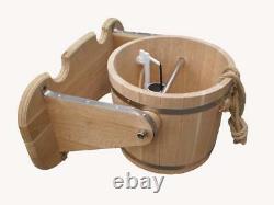 Banya Waterfall Bucket 10L 2.6Gal Wooden Sauna Bath Russian Shower SPA Jacuzzi
