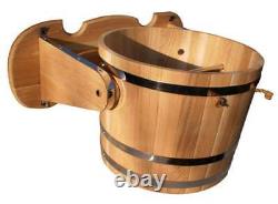 Banya Waterfall Bucket 25L 6.6Gal Wooden Sauna Bath Russian Shower SPA Jacuzzi