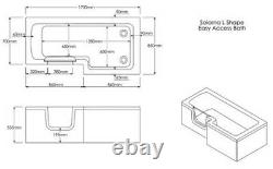 Bathe Easy Solarna Walk In 12 Jet Air Spa Bath & Waste 1700 x 700mm