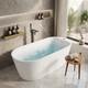 Bathroom City Freestanding Whirlpool Bath 1600 x 750mm 12 Jets Spa Bath Valencia