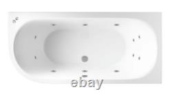 Beaufort Biscay 1600 x 725 mm J Shaped DE Whirlpool Bath 12 jets
