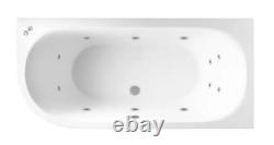 Beaufort Biscay 1700 x 750 mm J Shaped DE Whirlpool Bath 12 jet Left /Right hand