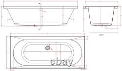 Beaufort Biscay 24 Jet 1700 x 750 mm Double Ended Whirlpool Spa Bath