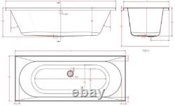 Beaufort Biscay Double Ended 12 Jet 1700 x 700 mm Whirlpool Spa Bath