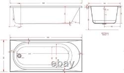 Beaufort Biscay SE 12 Jet 1800 x 800 mm Single Ended Whirlpool Spa Bath