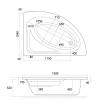 Beaufort Lundy 1500 x 1040mm 24 Jet Whirlpool / Spa Corner Bath inc Panel