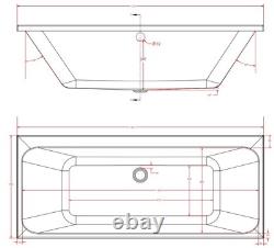 Beaufort Malin 12 Jet 1675 x 700 mm Double Ended Whirlpool Spa Bath