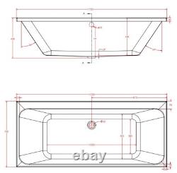 Beaufort Malin 12 Jet 1750 x 750 mm Double Ended Whirlpool Spa Bath
