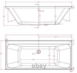 Beaufort Malin 24 Jet 1600 x 700 mm Double Ended Whirlpool Spa Bath