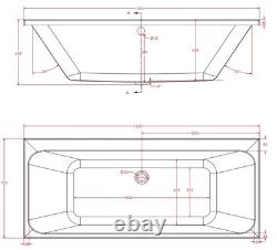 Beaufort Malin 24 Jet 1650 x 700 mm Double Ended Whirlpool Spa Bath