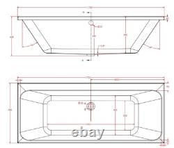 Beaufort Malin 24 Jet 1700 x 700 mm Double Ended Whirlpool Spa Bath