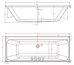 Beaufort Malin 24 Jet 1800 x 700 mm Double Ended Whirlpool Spa Bath
