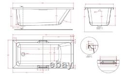 Beaufort Portland 24 Jet Twin Grip 1500 x 700 mm Single Ended Whirlpool Spa Bath