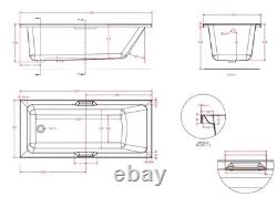 Beaufort Portland 24 Jet Twin Grip 1600 x 700 mm Single Ended Whirlpool Spa Bath