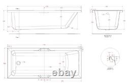 Beaufort Portland 24 Jet Twin Grip 1700 x 700 mm Single Ended Whirlpool Spa Bath