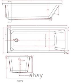 Beaufort Portland SE 12 Jet 1675 x 700 mm Single Ended Whirlpool Spa Bath