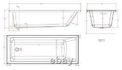 Beaufort Portland SE 12 Jet 1800 x 725 mm Single Ended Whirlpool Spa Bath