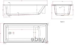 Beaufort Portland SE 12 Jet 1800 x 800 mm Single Ended Whirlpool Spa Bath