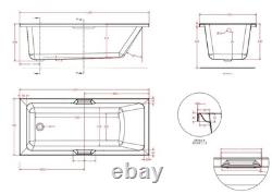 Beaufort Portland SE 12 Jet Twin Grip 1500 x 700 mm Whirlpool Spa Bath