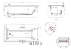 Beaufort Portland SE 12 Jet Twin Grip 1650 x 700 mm Whirlpool Spa Bath