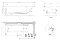 Beaufort Portland SE 12 Jet Twin Grip 1750 x 750 mm Whirlpool Spa Bath