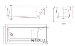 Beaufort Portland SE 24 Jet 1650 x 700 mm Single Ended Whirlpool Spa Bath