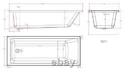 Beaufort Portland SE 24 Jet 1800 x 725 mm Single Ended Whirlpool Spa Bath