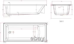 Beaufort Portland SE 24 Jet 1800 x 800 mm Single Ended Whirlpool Spa Bath