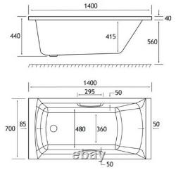 Beaufort Rockall SE 1400 x 700 mm Single Ended 12 Jet Whirlpool Spa Bath