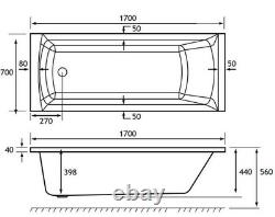 Beaufort Rockall SE 1700 x 700 mm Single Ended 12 Jet Whirlpool Spa Bath