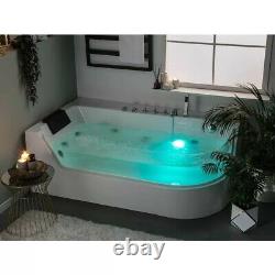 Bellview Acuario 170mm x 80mm Back to Wall Whirlpool Bathtub with 4 Jets
