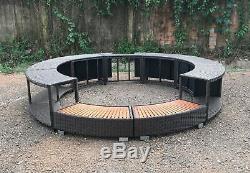 Black Poly Rattan Hot Tub Surround Garden Patio Spa Jacuzzi /Spa Step Home Decor