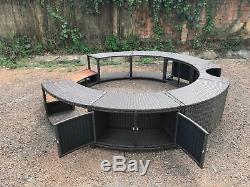Black Poly Rattan Hot Tub Surround Garden Patio Spa Jacuzzi /Spa Step Home Decor