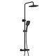 Black Thermostatic Equipped Shower Column 2 Function Shower Blower Frame