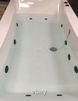 Black Whirlpool Bath 1700 x 750mm Square Double End Bath 10 Black Jets Whirlpool