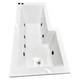 Black Whirlpool Showerbath L Shaped Spa with Black Jets and Screen Left Hand