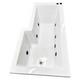 Black Whirlpool Showerbath L Shaped Spa with Black Jets and Screen Right Hand