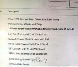 Brand New Better Bathrooms Whirlpool Shower Bath (Hand P Shape 11 Jet)
