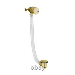 Brushed Brass Whirlpool 8 Jet L Shape Shower Bath 1700mm with Brass Bath Screen
