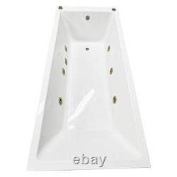 Brushed Brass Whirlpool Bath Spa Square Slim Rim Square 1700mm x 700mm Sam