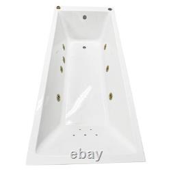 Brushed Brass Whirlpool Bath Spa Square Slim Rim Square 1700mm x 750mm Sansa