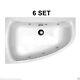 CLIA Corner 1500mm Shower Screen Bath 6 Jet Whirlpool Spa System with-out Tap