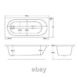 COMPLETE SET 12 Jet Whirlpool Bath 1700 x 700mm Inc Waste, Panels & Tap