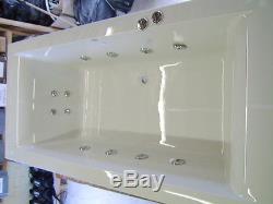 CUBE Whirlpool Bath 8+8 Jet Chrome 1800 x 800 Bath