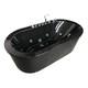 Cancun Whirlpool Freestanding Bathtub 185 x 95 cm black