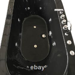 Cancun Whirlpool Freestanding Bathtub 185 x 95 cm black