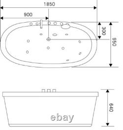 Cancun Whirlpool Freestanding Bathtub 185 x 95 cm black
